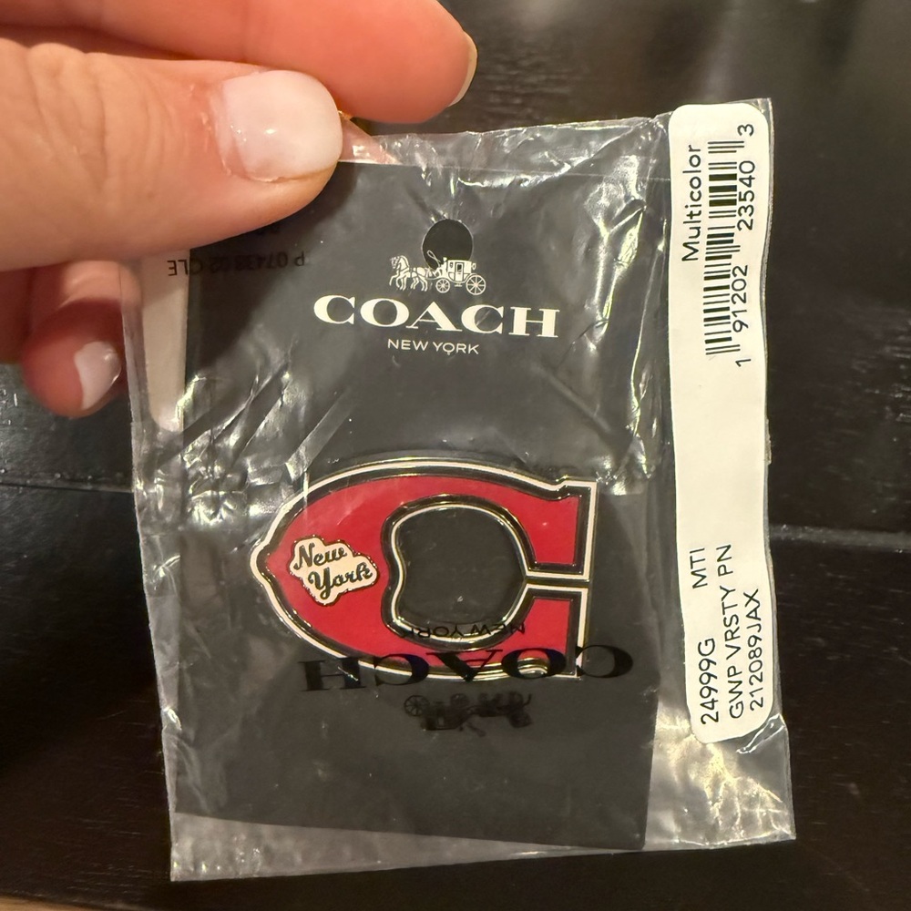 Coach Multicolor New York C Logo Pin